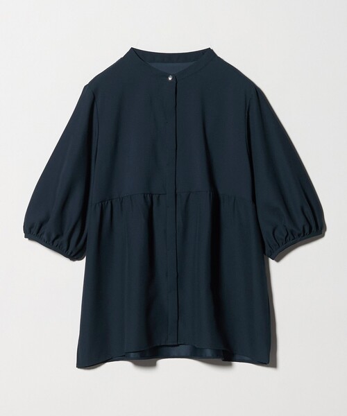 A DAY IN THE LIFE UNITED ARROWS(アデイインザライフユナイテッドアローズ)の「ペプラム バンドカラーブラウス 6分袖 <A DAY IN THE LIFE>(シャツ/ブラウス・レディース・ベージュ/ネイビー/ライム/ロイヤルブルー・FREE)」の3枚目の写真