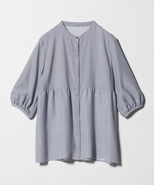 A DAY IN THE LIFE UNITED ARROWS(アデイインザライフユナイテッドアローズ)の「ペプラム バンドカラーブラウス 6分袖 <A DAY IN THE LIFE>(シャツ/ブラウス・レディース・ベージュ/ネイビー/ライム/ロイヤルブルー・FREE)」の8枚目の写真