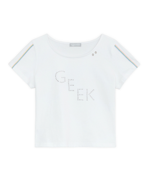 HUG YOUR SKIN(ハグユアスキン)の「ギークホットフィックストップ (ホワイト)(Tシャツ/カットソー・レディース・その他・FREE)」の1枚目の写真