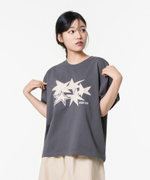 ファイブスター クーリング機能性 クロップ半袖Tシャツ チャコール