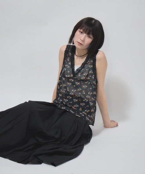 leimn(レイムン)の「小花柄レースタンク(タンクトップ・レディース・ブラック/ブラウン・M)」の10枚目の写真