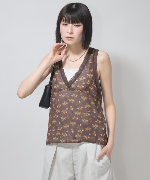 leimn(レイムン)の「小花柄レースタンク(タンクトップ・レディース・ブラック/ブラウン・M)」の12枚目の写真