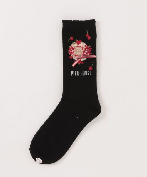 PINK HOUSE（ピンクハウス）の「さくらんぼの日曜日モチーフソックス（ソックス/靴下・レディース・ホワイト/ピンク/レッド/ネイビー/ブラック・フリー）」の14枚目の写真