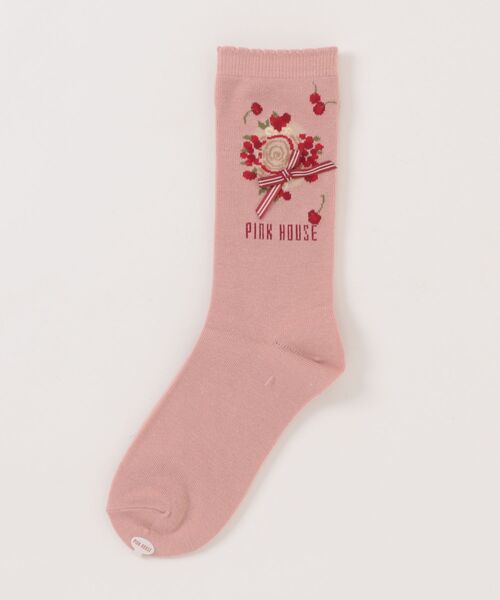 PINK HOUSE（ピンクハウス）の「さくらんぼの日曜日モチーフソックス（ソックス/靴下・レディース・ホワイト/ピンク/レッド/ネイビー/ブラック・フリー）」の13枚目の写真
