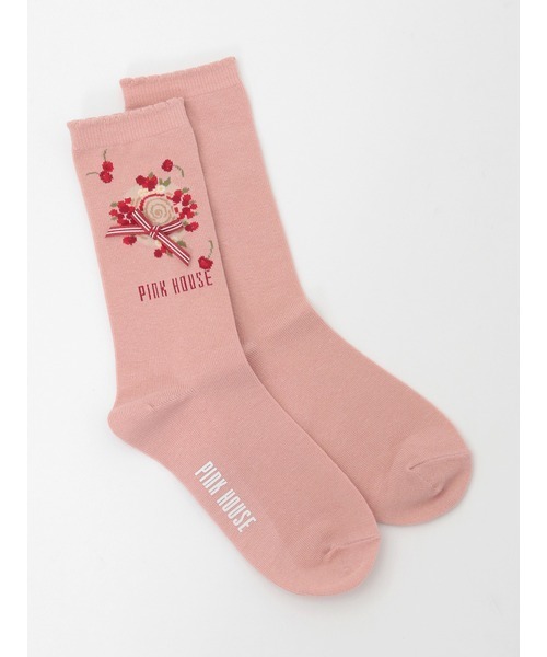 PINK HOUSE（ピンクハウス）の「さくらんぼの日曜日モチーフソックス（ソックス/靴下・レディース・ホワイト/ピンク/レッド/ネイビー/ブラック・フリー）」の8枚目の写真