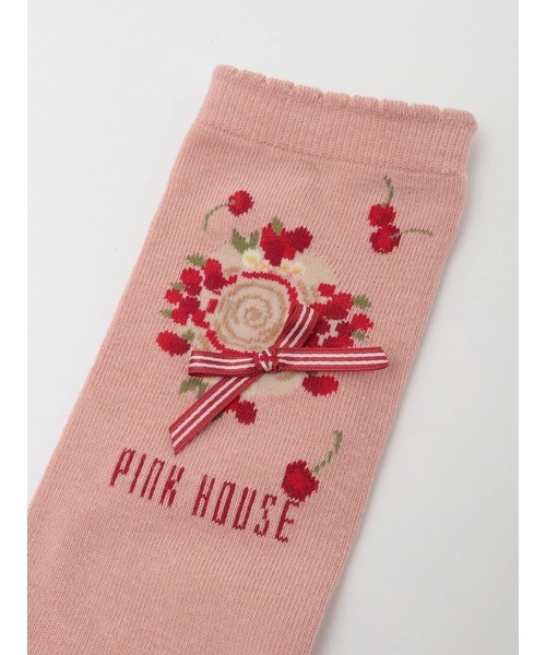 PINK HOUSE（ピンクハウス）の「さくらんぼの日曜日モチーフソックス（ソックス/靴下・レディース・ホワイト/ピンク/レッド/ネイビー/ブラック・フリー）」の9枚目の写真