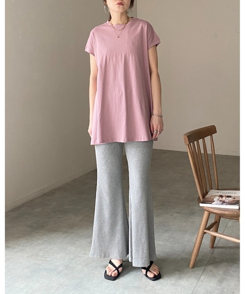 She's Closet(シーズクローゼット)の「ストレッチ ハイウエスト ロング フレアリブパンツ イージーパンツ(その他パンツ・レディース・ブラック/グレイッシュベージュ/カーキブラウン/杢グレー・FREE)」の18枚目の写真