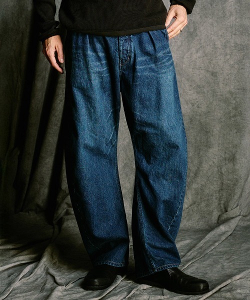 wjk（ダヴルジェイケイ）の「mp14987- wide banana used ワイドバナナデニムパンツ(5225 dn91j)（デニムパンツ・メンズ・チャコールグレー/インディゴブルー・S/M/L/XL）」の3枚目の写真