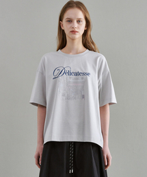 5215 オーバーサイズグラフィックTシャツ (ライトグレー)