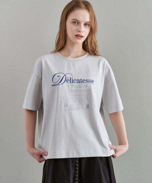 MALOUPE(マロップ)の「5215 オーバーサイズグラフィックTシャツ (ライトグレー)(Tシャツ/カットソー・レディース・ライトグレー・FREE)」の5枚目の写真