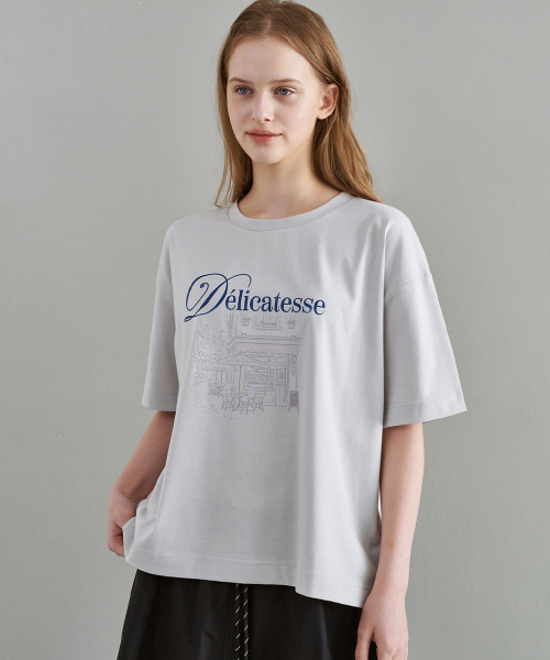 MALOUPE(マロップ)の「5215 オーバーサイズグラフィックTシャツ (ライトグレー)(Tシャツ/カットソー・レディース・ライトグレー・FREE)」の6枚目の写真