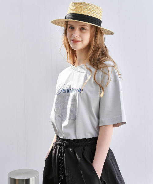 MALOUPE(マロップ)の「5215 オーバーサイズグラフィックTシャツ (ライトグレー)(Tシャツ/カットソー・レディース・ライトグレー・FREE)」の3枚目の写真