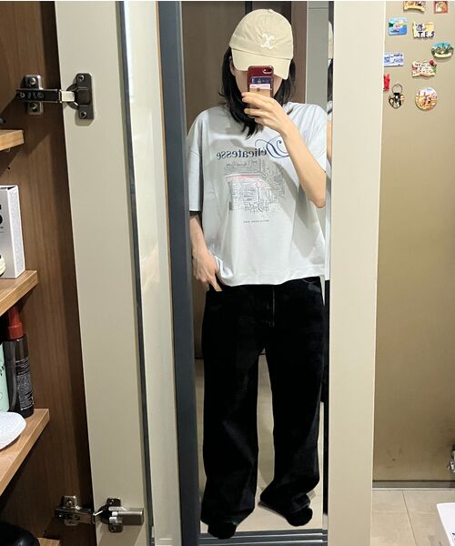 MALOUPE(マロップ)の「5215 オーバーサイズグラフィックTシャツ (ライトグレー)(Tシャツ/カットソー・レディース・ライトグレー・FREE)」の4枚目の写真