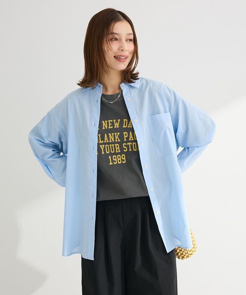 Green Parks(グリーンパークス)の「ピグメントロゴTシャツ(Tシャツ/カットソー・レディース・ホワイト系その他2/チャコールグレー/ベージュ・FREE)」の6枚目の写真