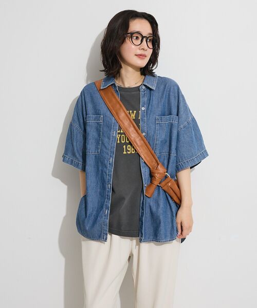 Green Parks(グリーンパークス)の「ピグメントロゴTシャツ(Tシャツ/カットソー・レディース・ホワイト系その他2/チャコールグレー/ベージュ・FREE)」の13枚目の写真