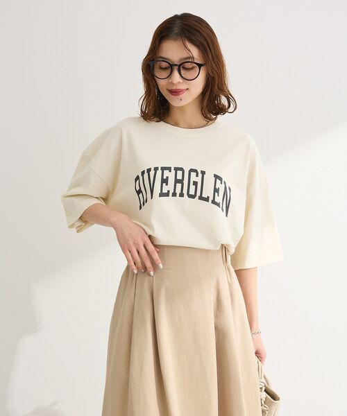 Green Parks(グリーンパークス)の「ピグメントロゴTシャツ(Tシャツ/カットソー・レディース・ホワイト系その他2/チャコールグレー/ベージュ・FREE)」の17枚目の写真