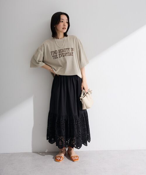 Green Parks(グリーンパークス)の「ピグメントロゴTシャツ(Tシャツ/カットソー・レディース・ホワイト系その他2/チャコールグレー/ベージュ・FREE)」の20枚目の写真