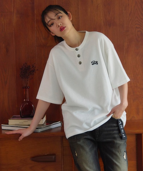 JACKROSE(ジャックローズ)の「B-TRS-コンチョボタン ヘンリーネック SSTEE(Tシャツ/カットソー・メンズ・ホワイト/ブラウン/ブラック・M/L)」の5枚目の写真
