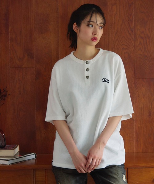 JACKROSE(ジャックローズ)の「B-TRS-コンチョボタン ヘンリーネック SSTEE(Tシャツ/カットソー・メンズ・ホワイト/ブラウン/ブラック・M/L)」の9枚目の写真