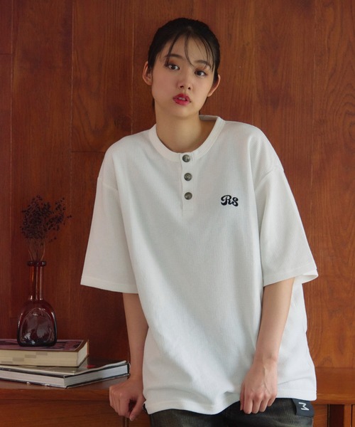 JACKROSE(ジャックローズ)の「B-TRS-コンチョボタン ヘンリーネック SSTEE(Tシャツ/カットソー・メンズ・ホワイト/ブラウン/ブラック・M/L)」の6枚目の写真