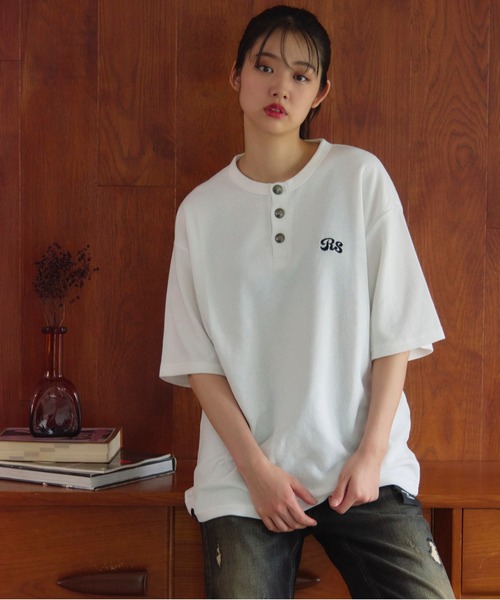 JACKROSE(ジャックローズ)の「B-TRS-コンチョボタン ヘンリーネック SSTEE(Tシャツ/カットソー・メンズ・ホワイト/ブラウン/ブラック・M/L)」の7枚目の写真