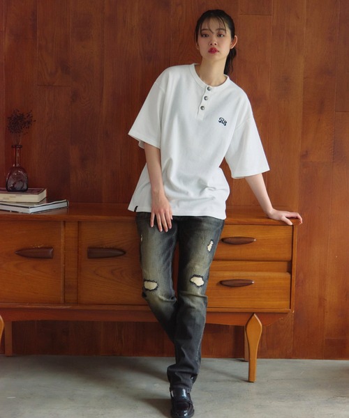 JACKROSE(ジャックローズ)の「B-TRS-コンチョボタン ヘンリーネック SSTEE(Tシャツ/カットソー・メンズ・ホワイト/ブラウン/ブラック・M/L)」の11枚目の写真