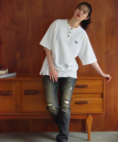 JACKROSE(ジャックローズ)の「B-TRS-コンチョボタン ヘンリーネック SSTEE(Tシャツ/カットソー・メンズ・ホワイト/ブラウン/ブラック・M/L)」の16枚目の写真