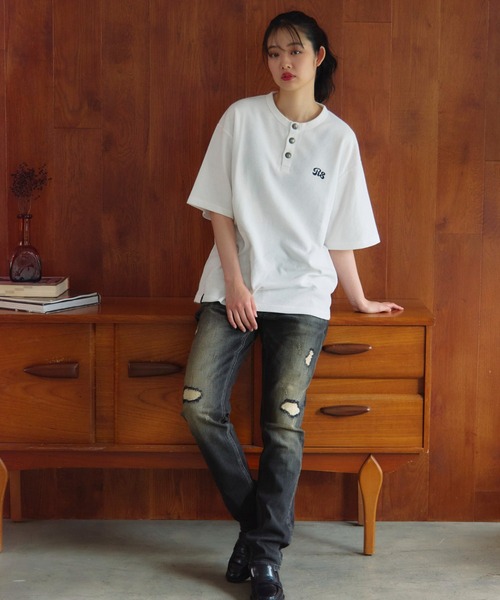 JACKROSE(ジャックローズ)の「B-TRS-コンチョボタン ヘンリーネック SSTEE(Tシャツ/カットソー・メンズ・ホワイト/ブラウン/ブラック・M/L)」の17枚目の写真