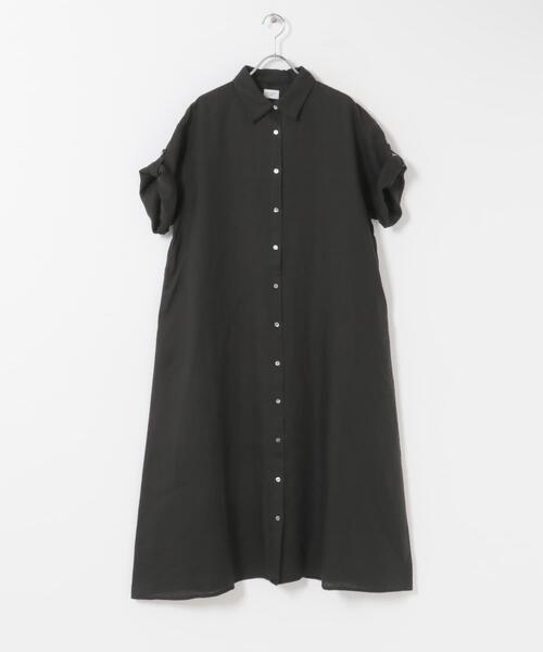 URBAN RESEARCH DOORS（アーバンリサーチドアーズ）の「リネン半袖シャツワンピース（ワンピース・レディース・ブラック/ロイヤルブルー/チェック・FREE）」の20枚目の写真