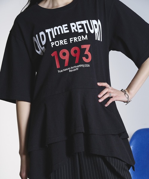 OKIRAKU(オキラク)の「(OKIRAKU×ROSEBUD)PEPLUM LOGO TEE(Tシャツ/カットソー・レディース・ブラック/ホワイト・ONE SIZE)」の16枚目の写真