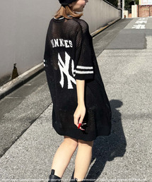 BACK TO THE FIELD（バック トゥー ザ フィールド）の「【MLB】バックロゴメッシュポロジャガードニット（ニット/セーター）」