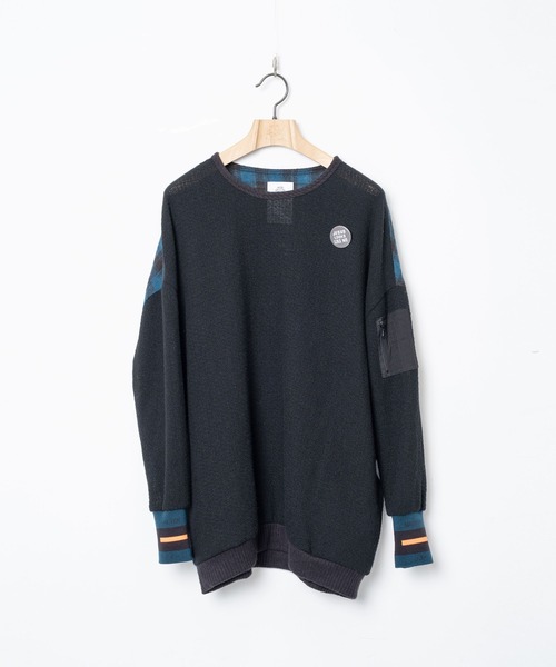STOF(ストフ)の「STOF/ストフ/Light Wool Pulover(スウェット・メンズ・ブラック/ネイビー・M/S)」の5枚目の写真