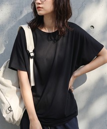 接触冷感 ドルマン カットソー Tシャツ