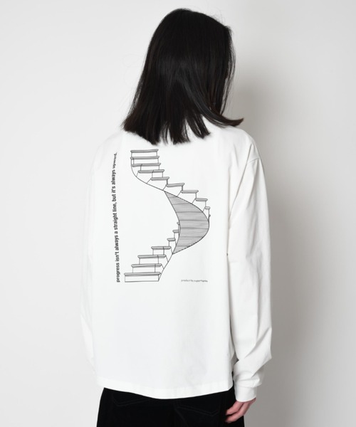 SUPERTHANKS（スーパーサンクス）の「【吸水速乾・接触冷感・抗菌防臭】バックプリントロングスリーブTシャツ[progress] Functional L/S T-shirt（Tシャツ/カットソー・メンズ・ピンク/ホワイト/ブラック/グレー・L/M/S）」の9枚目の写真