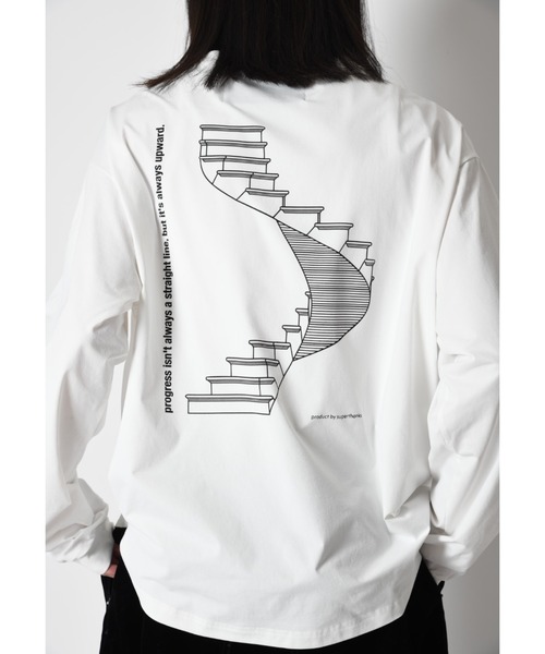 SUPERTHANKS（スーパーサンクス）の「【吸水速乾・接触冷感・抗菌防臭】バックプリントロングスリーブTシャツ[progress] Functional L/S T-shirt（Tシャツ/カットソー・メンズ・ピンク/ホワイト/ブラック/グレー・L/M/S）」の6枚目の写真