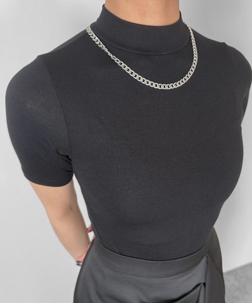 LVEU.（ラブユ.）の「【LVEU.】プチハイネックタイトトップス / トップス ハイネック タイト 半袖 ブラック ブルー ZOZOTOWN限定（Tシャツ/カットソー・レディース・ライトブルー/ブラック・FREE）」の17枚目の写真
