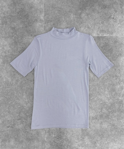 LVEU.（ラブユ.）の「【LVEU.】プチハイネックタイトトップス / トップス ハイネック タイト 半袖 ブラック ブルー ZOZOTOWN限定（Tシャツ/カットソー・レディース・ライトブルー/ブラック・FREE）」の9枚目の写真
