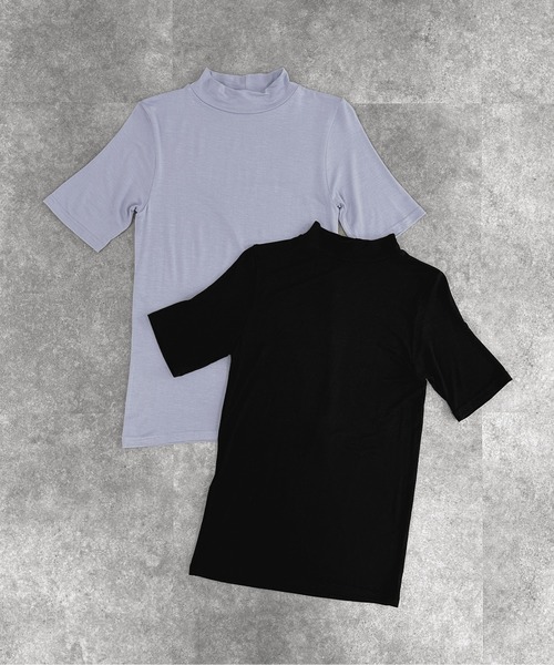 LVEU.（ラブユ.）の「【LVEU.】プチハイネックタイトトップス / トップス ハイネック タイト 半袖 ブラック ブルー ZOZOTOWN限定（Tシャツ/カットソー・レディース・ライトブルー/ブラック・FREE）」の13枚目の写真
