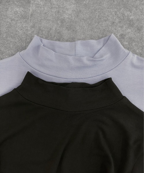 LVEU.（ラブユ.）の「【LVEU.】プチハイネックタイトトップス / トップス ハイネック タイト 半袖 ブラック ブルー ZOZOTOWN限定（Tシャツ/カットソー・レディース・ライトブルー/ブラック・FREE）」の11枚目の写真