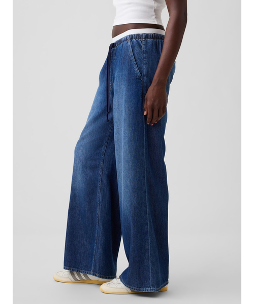 GAP(ギャップ)の「ミッドライズ スーパーライト プルオン バギーデニム(デニムパンツ・レディース・インディゴブルー/ライトインディゴブルー・XS/S/M/L/XXS)」の9枚目の写真