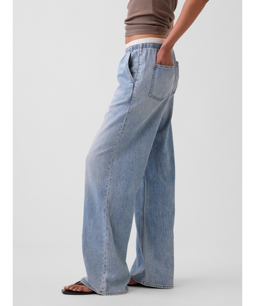 GAP(ギャップ)の「ミッドライズ スーパーライト プルオン バギーデニム(デニムパンツ・レディース・インディゴブルー/ライトインディゴブルー・XS/S/M/L/XXS)」の10枚目の写真