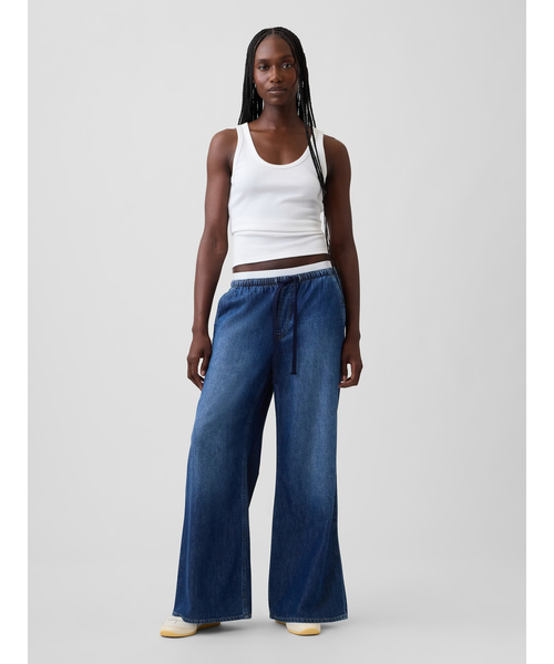 GAP(ギャップ)の「ミッドライズ スーパーライト プルオン バギーデニム(デニムパンツ・レディース・インディゴブルー/ライトインディゴブルー・XS/S/M/L/XXS)」の3枚目の写真