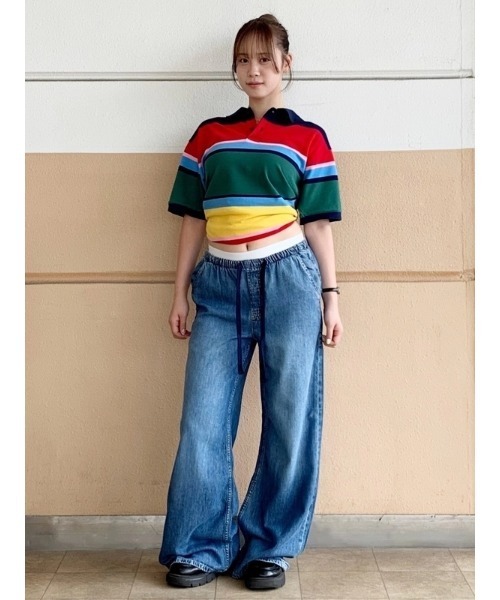 GAP（ギャップ）の「ミッドライズ スーパーライト プルオン バギーデニム（デニムパンツ・レディース・インディゴブルー/ライトインディゴブルー・XS/S/M/L/XXS）」の21枚目の写真