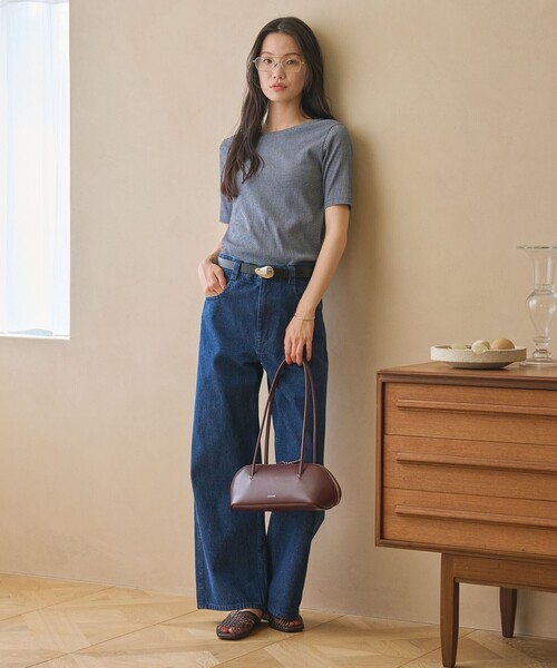 BEAUTY&YOUTH UNITED ARROWS(ビューティーアンドユースユナイテッドアローズ)の「シャーリング コンパクト ボーダー Tシャツ(Tシャツ/カットソー・レディース・ネイビー/ベージュ/ダークブラウン・FREE)」の7枚目の写真