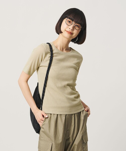 BEAUTY&YOUTH UNITED ARROWS(ビューティーアンドユースユナイテッドアローズ)の「シャーリング コンパクト ボーダー Tシャツ(Tシャツ/カットソー・レディース・ネイビー/ベージュ/ダークブラウン・FREE)」の10枚目の写真