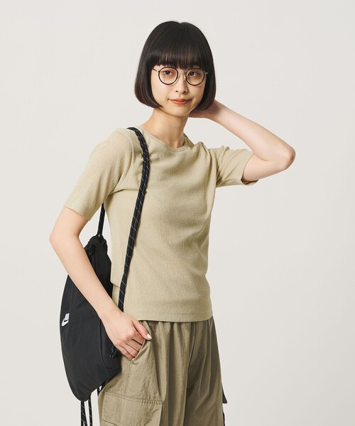 BEAUTY&YOUTH UNITED ARROWS(ビューティーアンドユースユナイテッドアローズ)の「シャーリング コンパクト ボーダー Tシャツ(Tシャツ/カットソー・レディース・ネイビー/ベージュ/ダークブラウン・FREE)」の11枚目の写真