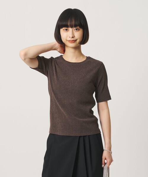 BEAUTY&YOUTH UNITED ARROWS(ビューティーアンドユースユナイテッドアローズ)の「シャーリング コンパクト ボーダー Tシャツ(Tシャツ/カットソー・レディース・ネイビー/ベージュ/ダークブラウン・FREE)」の14枚目の写真
