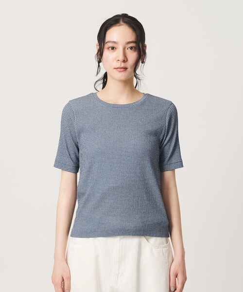 BEAUTY&YOUTH UNITED ARROWS(ビューティーアンドユースユナイテッドアローズ)の「シャーリング コンパクト ボーダー Tシャツ(Tシャツ/カットソー・レディース・ネイビー/ベージュ/ダークブラウン・FREE)」の16枚目の写真