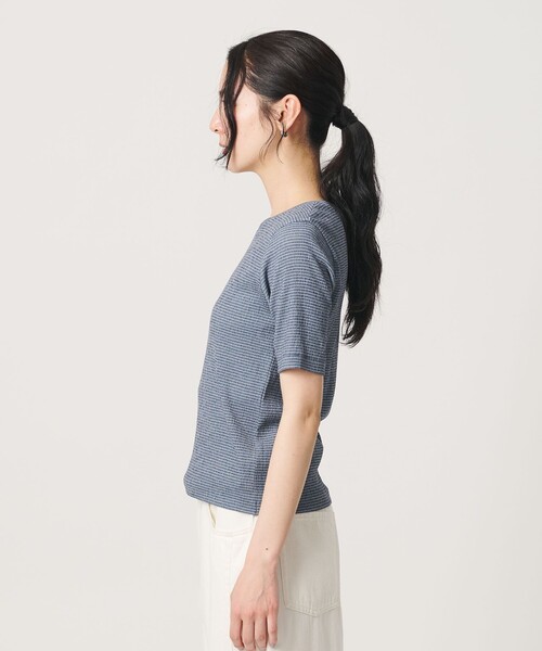 BEAUTY&YOUTH UNITED ARROWS(ビューティーアンドユースユナイテッドアローズ)の「シャーリング コンパクト ボーダー Tシャツ(Tシャツ/カットソー・レディース・ネイビー/ベージュ/ダークブラウン・FREE)」の17枚目の写真