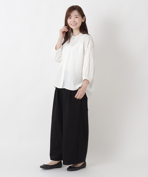 one'sterrace(ワンズテラス)の「綿ワイドパンツ(その他パンツ・レディース・ブラック系8/ベージュ系8/アイボリー系8・02)」の12枚目の写真